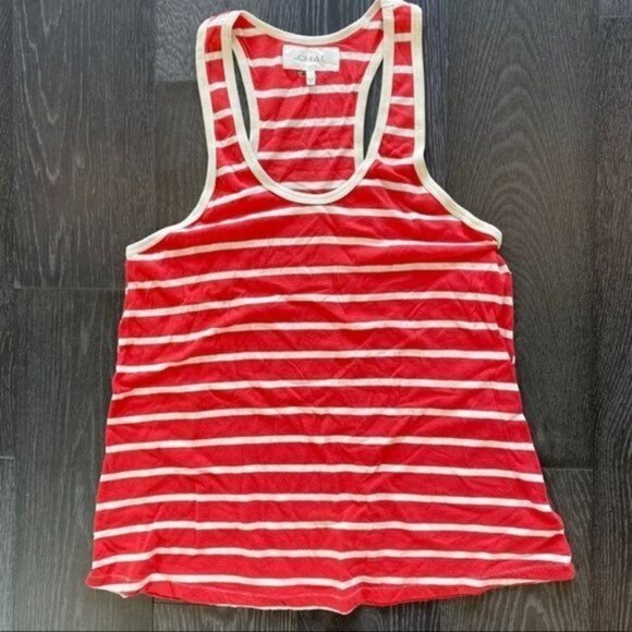 The Great. The Racerback Stripe Scoop Neck Slightly Slouchy Fit Tank Top NWT - Picture 10 of 16